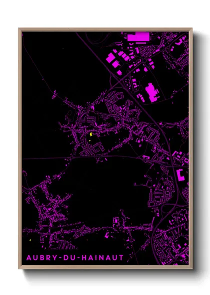 Une affiche de carte sur Aubry-du-Hainaut