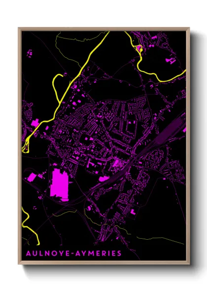 Une affiche de carte sur Aulnoye-Aymeries