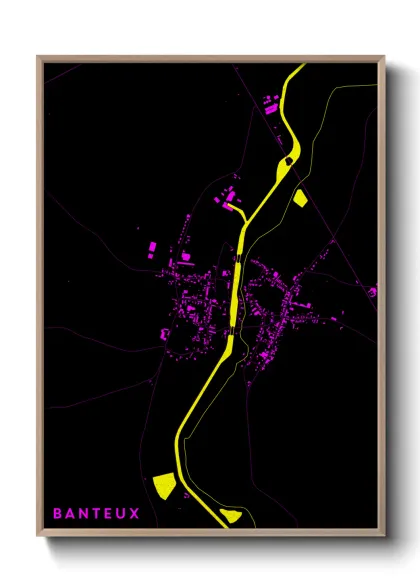 Une affiche de carte sur Banteux