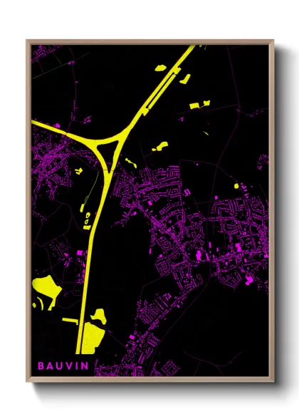 Une affiche de carte sur Bauvin