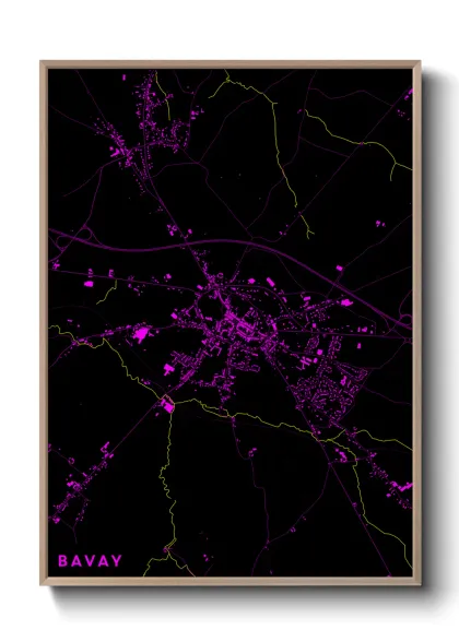 Une affiche de carte sur Bavay