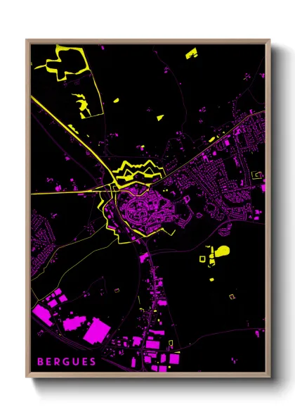 Une affiche de carte sur Bergues