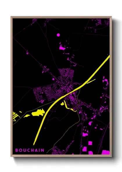 Une affiche de carte sur Bouchain