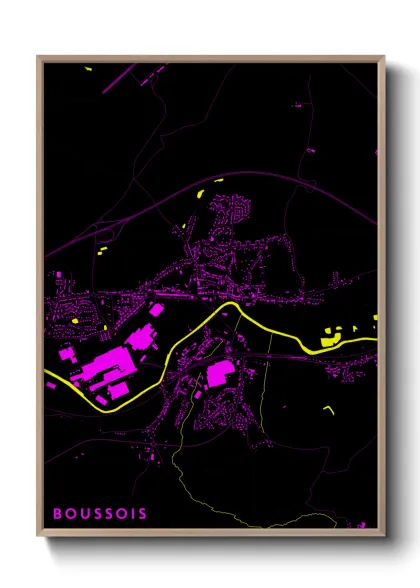 Une affiche de carte sur Boussois