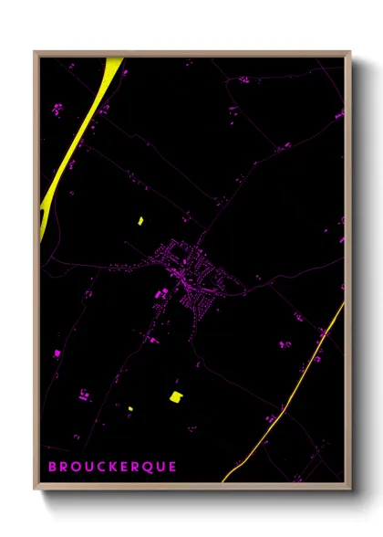 Une affiche de carte sur Brouckerque