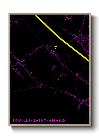 Une affiche de carte sur Bruille-Saint-Amand