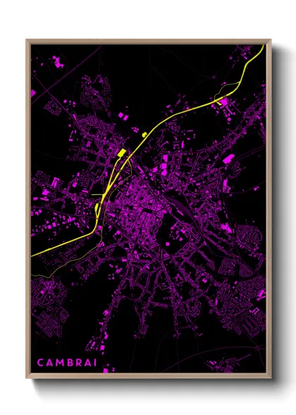 Une affiche de carte sur Cambrai