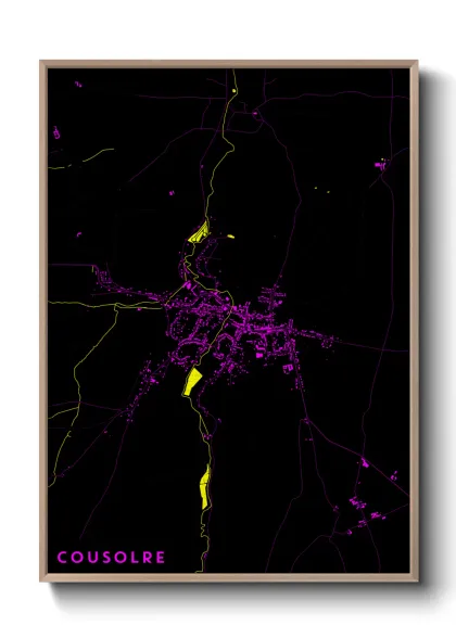 Une affiche de carte sur Cousolre