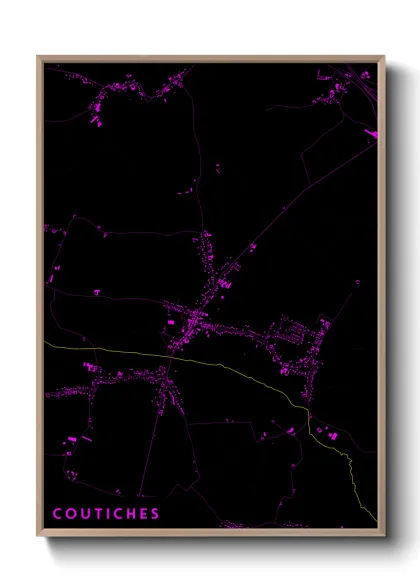 Une affiche de carte sur Coutiches