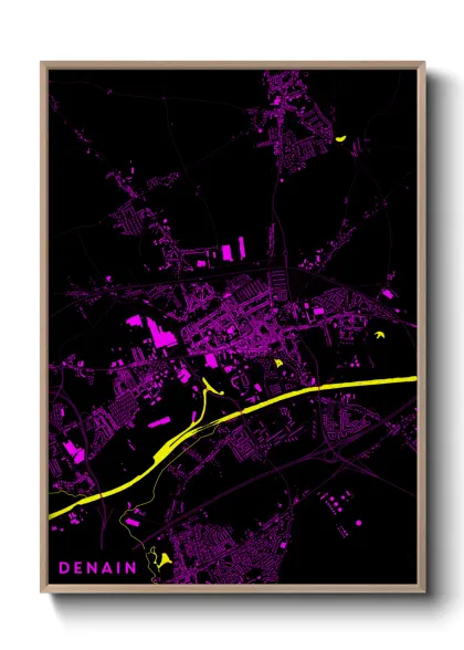 Une affiche de carte sur Denain