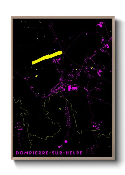 Une affiche de carte sur Dompierre-sur-Helpe