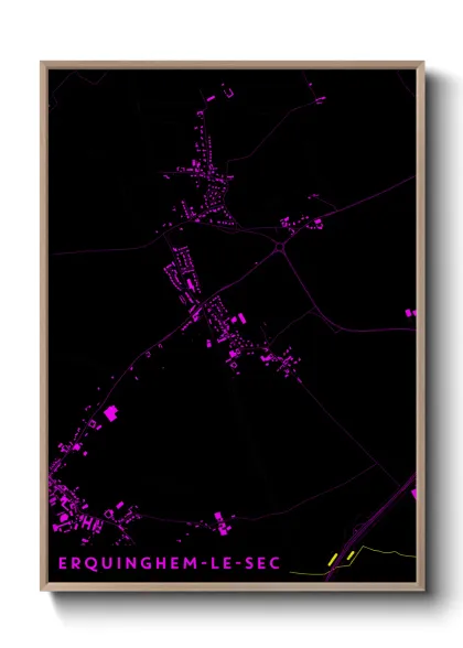 Une affiche de carte sur Erquinghem-le-Sec