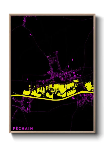 Une affiche de carte sur Féchain