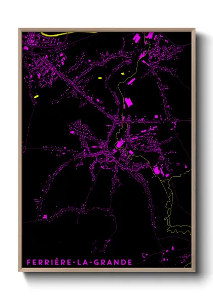Une affiche de carte sur Ferrière-la-Grande