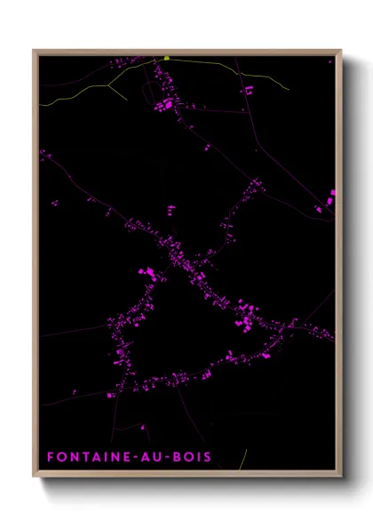 Une affiche de carte sur Fontaine-au-Bois
