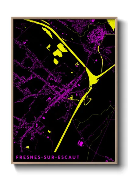 Une affiche de carte sur Fresnes-sur-Escaut