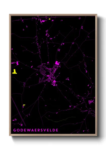 Une affiche de carte sur Godewaersvelde