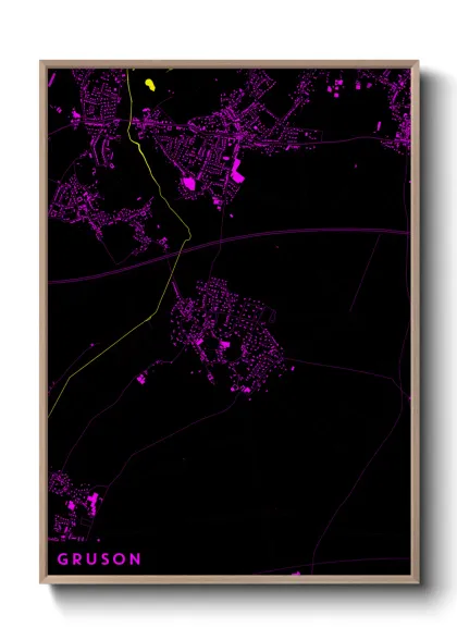 Une affiche de carte sur Gruson