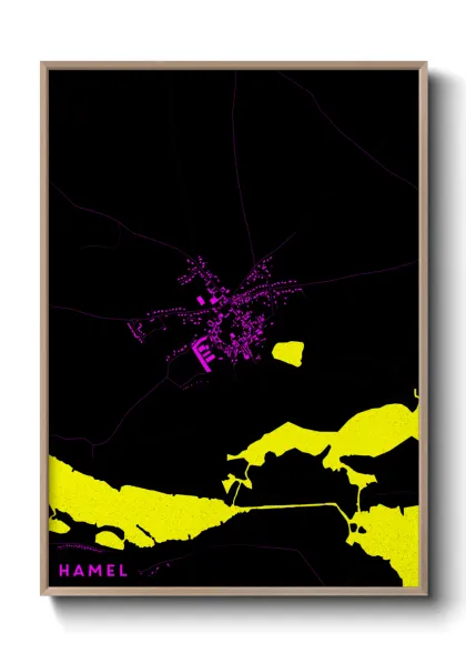 Une affiche de carte sur Hamel