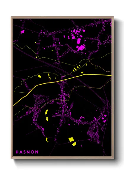Une affiche de carte sur Hasnon