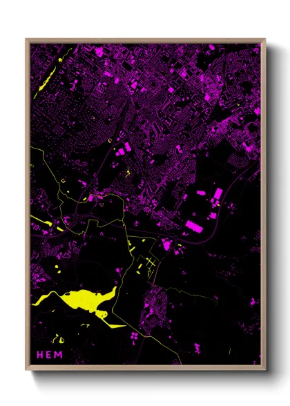 Une affiche de carte sur Hem