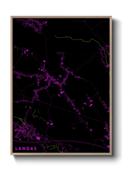 Une affiche de carte sur Landas