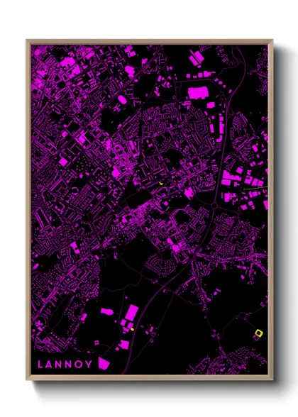 Une affiche de carte sur Lannoy