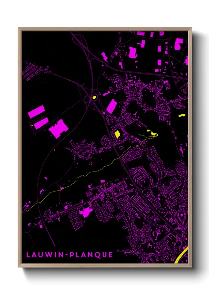 Une affiche de carte sur Lauwin-Planque