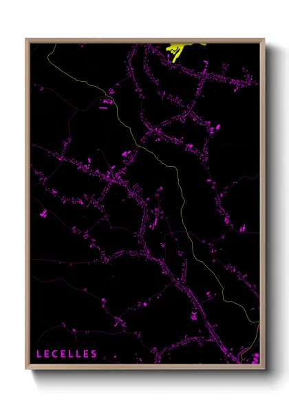 Une affiche de carte sur Lecelles