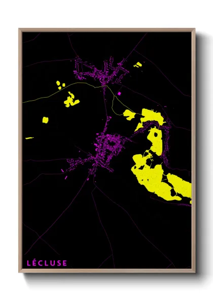 Une affiche de carte sur Lécluse