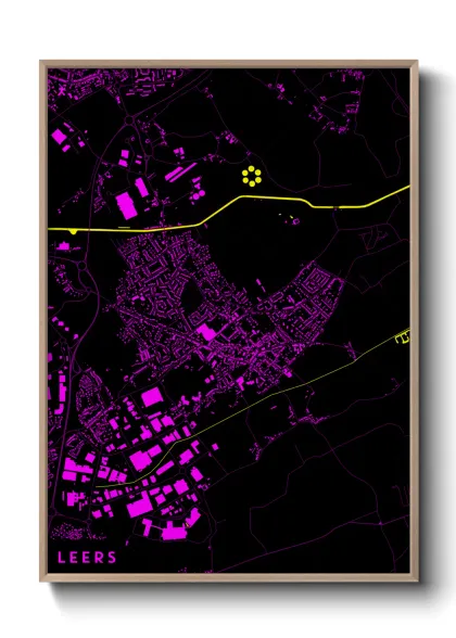 Une affiche de carte sur Leers