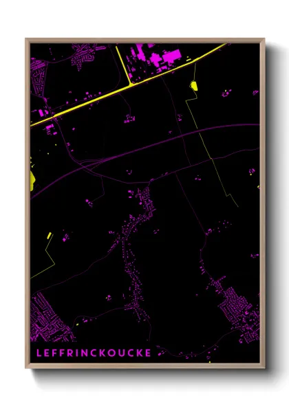 Une affiche de carte sur Leffrinckoucke