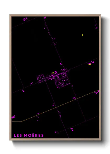 Une affiche de carte sur Les Moëres