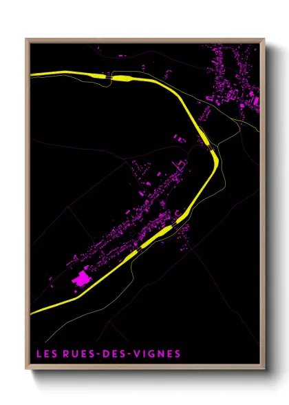 Une affiche de carte sur Les Rues-des-Vignes