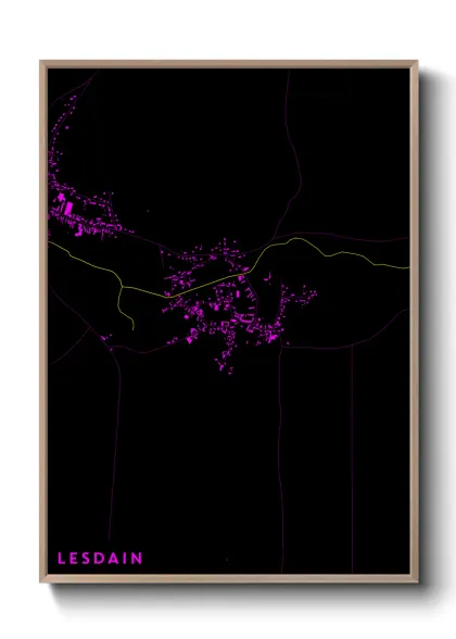 Une affiche de carte sur Lesdain