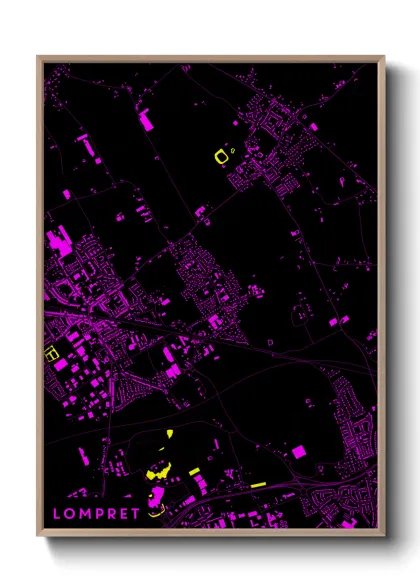 Une affiche de carte sur Lompret