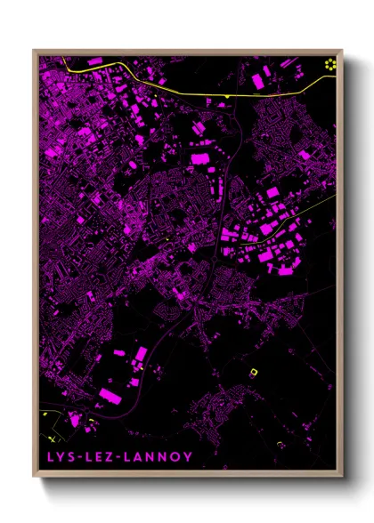 Une affiche de carte sur Lys-lez-Lannoy