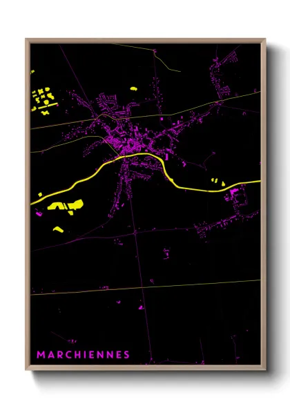 Une affiche de carte sur Marchiennes