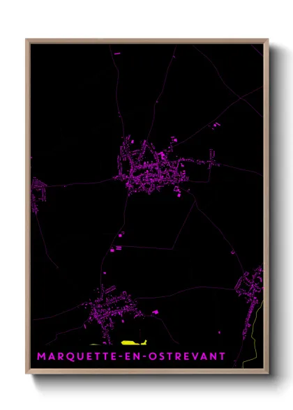 Une affiche de carte sur Marquette-en-Ostrevant