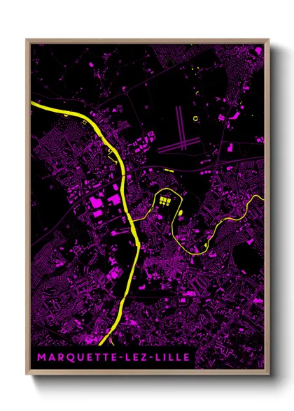 Une affiche de carte sur Marquette-lez-Lille