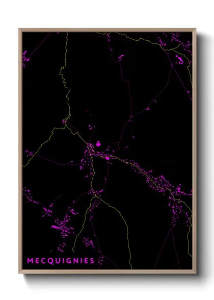 Une affiche de carte sur Mecquignies