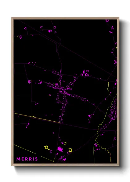 Une affiche de carte sur Merris