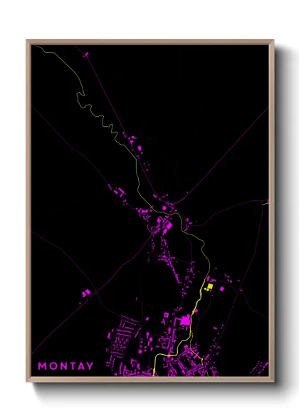 Une affiche de carte sur Montay