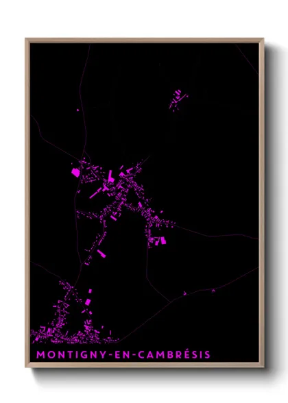 Une affiche de carte sur Montigny-en-Cambrésis