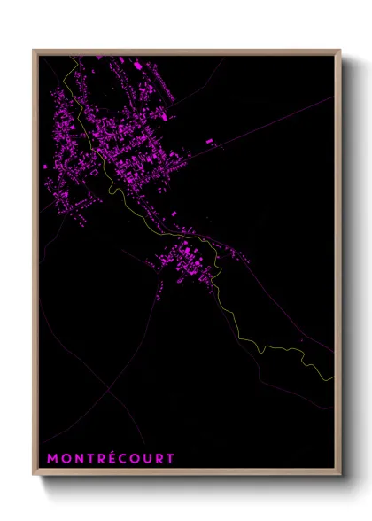 Une affiche de carte sur Montrécourt