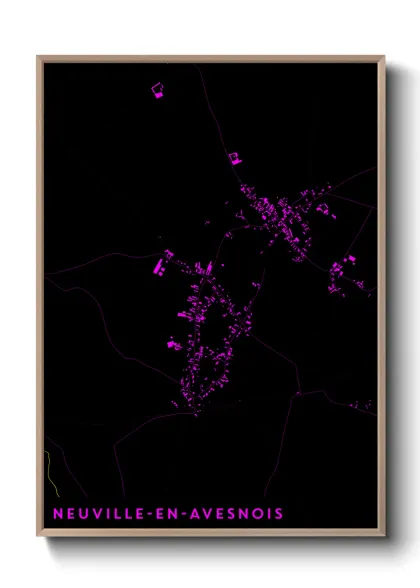 Une affiche de carte sur Neuville-en-Avesnois