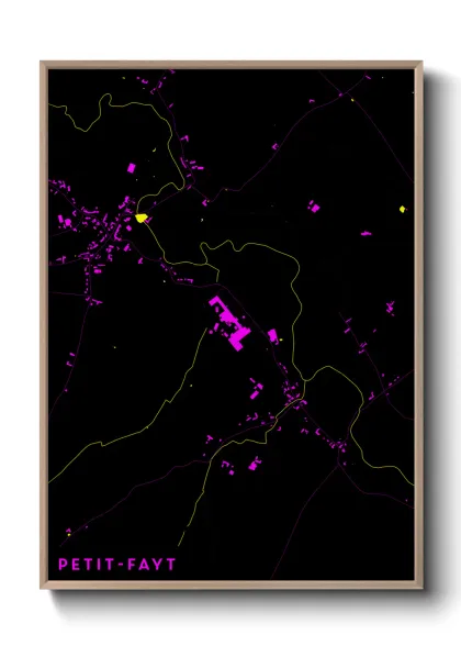 Une affiche de carte sur Petit-Fayt