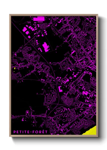 Une affiche de carte sur Petite-Forêt