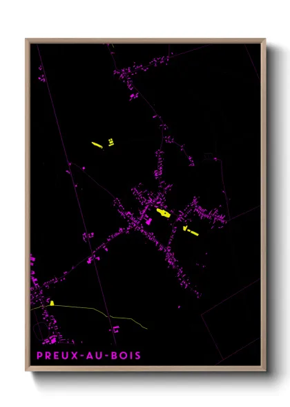 Une affiche de carte sur Preux-au-Bois