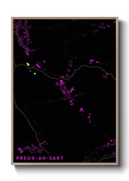 Une affiche de carte sur Preux-au-Sart